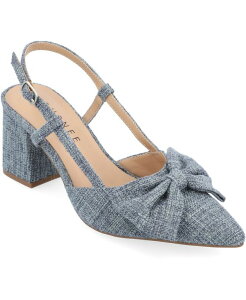 �W�����l �R���N�V���� ���f�B�[�X �V���[�Y �p���v�X �q�[�� Journee Collection Women's Tailynn Wide Width Sling Back Block Heel Pumps Blue �u���[