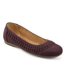 【送料無料】 アース レディース スリッポン・ローファー シューズ Women's Jett Woven Round Toe Slip-on Dress Flats Dark Red Leather