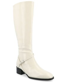 【送料無料】 ジュルネ コレクション レディース ブーツ・レインブーツ シューズ Women's Rhianah Tru Comfort Foam Wide Width Wide Calf Stacked Block Heel Square Toe Boots Ivory