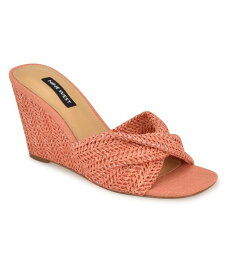 【送料無料】 ナインウェスト レディース サンダル シューズ Women's Nikhil Slip-On Square Toe Wedge Sandals Orange