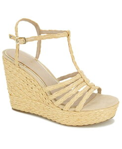 �P�l�X�R�[�� ���f�B�[�X �V���[�Y �T���_�� �v���b�g�t�H�[�� Kenneth Cole New York Women's Celia Platform Wedge Sandals Natural Raffia