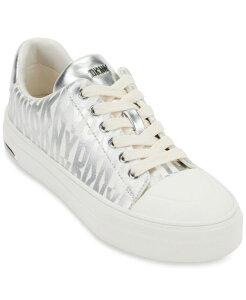 �_�i �L������ �j���[���[�N ���f�B�[�X �V���[�Y �X�j�[�J�[ ���[�X DKNY Women's York Lace-Up Low-Top Sneakers Silver/ Eggnog �V���o�[