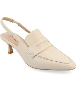 【送料無料】 ジュルネ コレクション レディース スリッポン・ローファー シューズ Women's Amory Tru Comfort Foam Kitten Heel Sling Back Loafer Style Pumps Beige