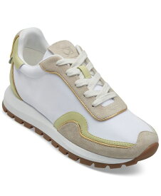 【送料無料】 ダナキャラン レディース スニーカー シューズ Women's Binx Mixed-Media Lace-Up Sneakers Bright White/ Calcre