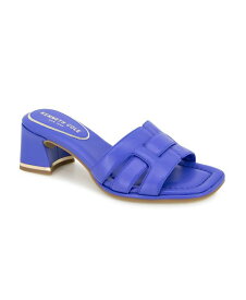 【送料無料】 ケネスコール レディース サンダル シューズ Women's Harper Woven Strap Slip-On Block Heel Sandals Amaro Blue- Leather