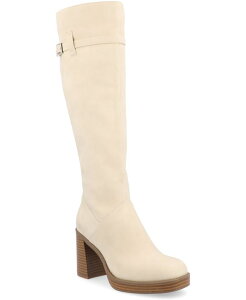 【送料無料】 ジュルネ コレクション レディース ブーツ・レインブーツ シューズ Women's Letice Tru Comfort Foam Wide Width Regular Calf Platform Square Toe Boots Cream