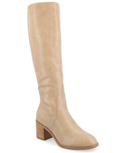 �W�����l �R���N�V���� ���f�B�[�X �V���[�Y �u�[�c�E���C���u�[�c �q�[�� Journee Collection Women's Romilly Tru Comfort Foam Wide Width Wide Calf Stacked Block Heel Round Toe Boots Tan �^��
