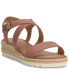 【送料無料】 ラッキーブランド レディース サンダル シューズ Women's Trianna Strappy Espadrille Wedge Sandals Rose Red Leather