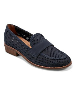 A[X fB[X V[Y Xb|E[t@[ [t@[ Earth Women's Evvie Round Toe Slip-on Casual Loafers Navy Nubuck lCr[