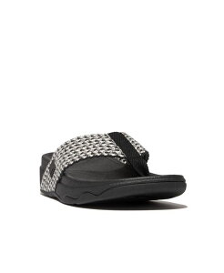 �t�B�b�g�t���b�v ���f�B�[�X �V���[�Y �T���_�� FitFlop Women's Surfa Multi-Tone Webbing Toe-Post Sandals Black �u���b�N