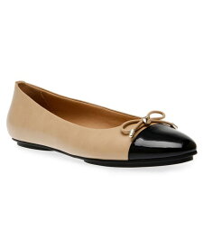 【送料無料】 アンクライン レディース パンプス シューズ Women's Luci Flats Nude Black Smooth Patent