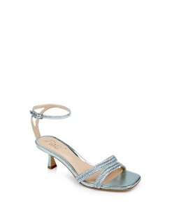�W���E�F���_�O���C�~�V���J ���f�B�[�X �V���[�Y �T���_�� �q�[�� Jewel Badgley Mischka Women's Hayzel Kitten Heel Evening Sandals Powder Blue Metallic �u���[