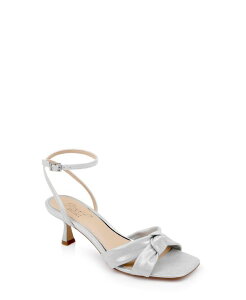 �W���E�F���_�O���C�~�V���J ���f�B�[�X �V���[�Y �T���_�� �q�[�� Jewel Badgley Mischka Women's Valarie Square Toe Kitten Heel Evening Sandals Silver Metallic �V���o�[