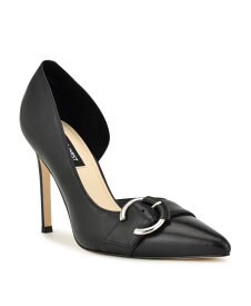 【送料無料】 ナインウェスト レディース パンプス シューズ Women's Finite Slip-On Stiletto Dress Pumps Black Leather