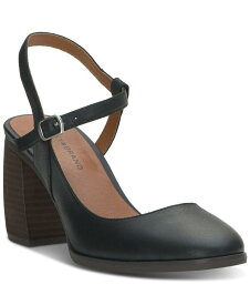 【送料無料】 ラッキーブランド レディース パンプス シューズ Women's Xarissa Ankle-Strap Asymmetrical Block Heel Pumps Black Leather