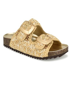 iCEFXg fB[X V[Y T_ Nine West Women's Tenly Round Toe Slip-On Casual Sandals Light Natural Multi }`J[