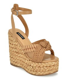 【送料無料】 ナインウェスト レディース サンダル シューズ Women's Eaden Ankle Strap Round Toe Wedge Sandals Light Natural