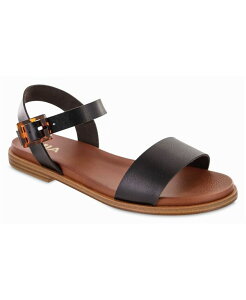 �~�A ���f�B�[�X �V���[�Y �T���_�� MIA Women's Peyton Round Toe Flat Sandals Black �u���b�N