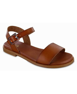�~�A ���f�B�[�X �V���[�Y �T���_�� MIA Women's Peyton Round Toe Flat Sandals Cognac