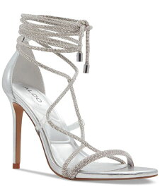 【送料無料】 アルド レディース サンダル シューズ Women's Marly Rhinestone Embellished Ankle-Tie Dress Sandals Silver Mixed