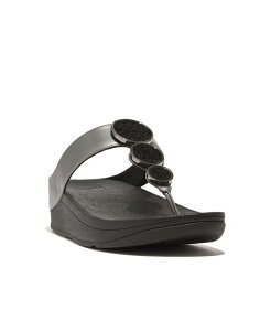 tBbgtbv fB[X V[Y T_ g[ FitFlop Women's Halo Bead-Circle Metallic Toe-Post Sandals Pewter Black ubN