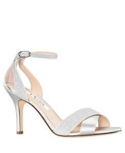 �j�i ���f�B�[�X �V���[�Y �T���_�� Nina Women's Venus Crisscross Stiletto Evening Sandals Silver Satin �V���o�[