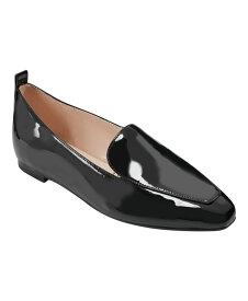 【送料無料】 マークフィッシャー レディース パンプス シューズ Women's Seltra Almond Toe Slip-On Dress Flat Loafers Black Patent- Faux Patent Leather