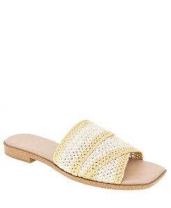 BCB WFl[V fB[X V[Y T_ BCBGeneration Women's Lileen Slip-On Woven Raffia Flat Sandals Bianca Light Tan ^