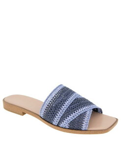 BCB WFl[V fB[X V[Y T_ BCBGeneration Women's Lileen Slip-On Woven Raffia Flat Sandals Blue Light Blue u[