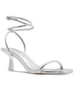 �A���h ���f�B�[�X �V���[�Y �T���_�� ���b�v�����s�[�X �A���N�� ALDO Women's Dime Strappy Ankle Wrap Dress Sandals Silver Snake Emblem �V���o�[
