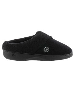 �A�C�\�g�i�[ ���f�B�[�X �V���[�Y �T���_�� �p�C�� Isotoner Signature Women's Micro Terry Sport Hoodback Slippers Black �u���b�N