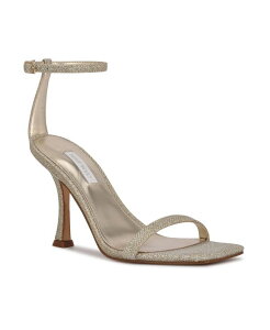 �i�C���E�F�X�g ���f�B�[�X �V���[�Y �T���_�� �q�[�� Nine West Women's Yess Square Toe Tapered Heel Dress Sandals Gold - Faux Leather �S�[���h