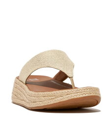 【送料無料】 フィットフロップ レディース サンダル シューズ Women's F-Mode Espadrille Glitz-Canvas Flatform Toe-Thongs Ivory