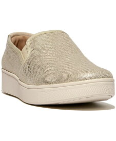 【送料無料】 フィットフロップ レディース スリッポン・ローファー シューズ Women's Rally Glitz-Canvas Slip-On Skate Sneakers Platino