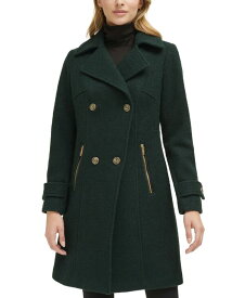 【送料無料】 ゲス レディース ジャケット・ブルゾン アウター Women's Petite Notched-Collar Double-Breasted Cutaway Coat Forest