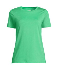 【送料無料】 ランズエンド レディース シャツ トップス Women's Relaxed Supima Cotton Short Sleeve Crewneck T-Shirt Wintergreen