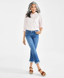 【送料無料】 スタイルアンドコー レディース デニムパンツ ジーンズ ボトムス Petite Honey Mid-Rise Cuffed Girlfriend Jeans Honey