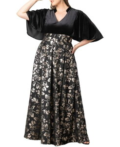 �L���i ���f�B�[�X �g�b�v�X �����s�[�X �v���X�T�C�Y Kiyonna Women's Plus Size Radiant Opulence Evening Gown Open Miscellaneous