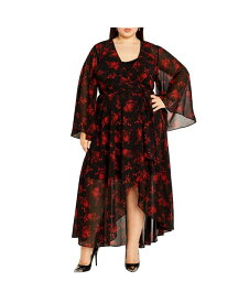 【送料無料】 シティーシック レディース ワンピース トップス Plus Size Julissa Print Maxi Dress Red