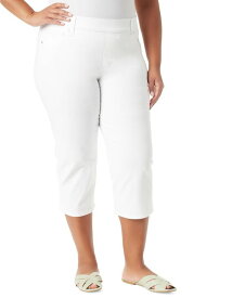 【送料無料】 グロリアバンデービルト レディース デニムパンツ ジーンズ ボトムス Plus Size Shape-Effect High-Rise Capri Jeans Vintage White