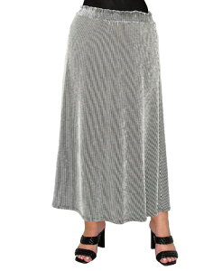 �R�C�� 1804 ���f�B�[�X �{�g���X �X�J�[�g �v���X�T�C�Y �}�L�V COIN 1804 Plus Size Span Rail Textured Rib Elastic Waist Maxi Skirt Black Ivory �A�C�{���[