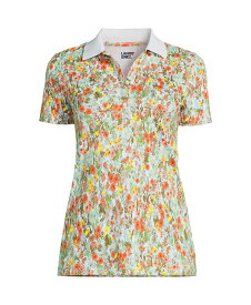 【送料無料】 ランズエンド レディース シャツ トップス Women's Plus Size Supima Cotton Polo Shirt White multi field floral