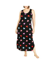 【送料無料】 アベニュー レディース ナイトウェア アンダーウェア Plus Size Sleep Heart Maxi Dress Black