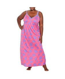 【送料無料】 アベニュー レディース ナイトウェア アンダーウェア Plus Size Lace Trim Print Maxi Sleep Dress Floral