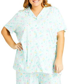 【送料無料】 アベニュー レディース ナイトウェア アンダーウェア Plus Size Button Up Sleep Top Floral