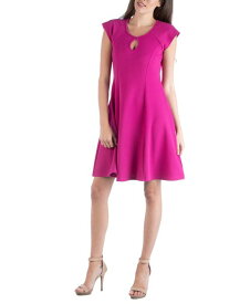 【送料無料】 24セブンコンフォート レディース ワンピース トップス Scoop Neck A-Line Dress with Keyhole Detail Pink