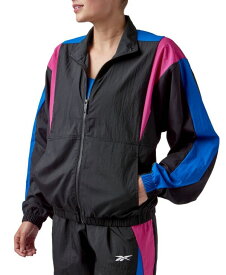 【送料無料】 リーボック レディース ジャケット・ブルゾン アウター Women's Back Vector Colorblocked Track Jacket Black/semi Proud Pink
