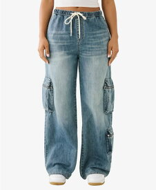 【送料無料】 トゥルーレリジョン レディース デニムパンツ ジーンズ ボトムス Women's Jessie Super Baggy Big T Cargo Jeans Medium Wash