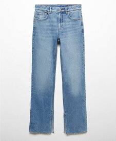 【送料無料】 マンゴ レディース デニムパンツ ジーンズ ボトムス Women's Slits Detail Mid-Waist Flared Jeans Medium Blue