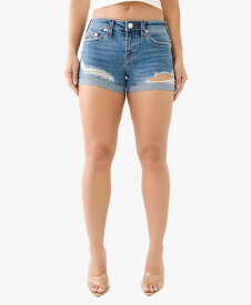 【送料無料】 トゥルーレリジョン レディース ハーフパンツ・ショーツ ボトムス Women's Jennie No Flap Big T Rolled Short Cari with Destroy